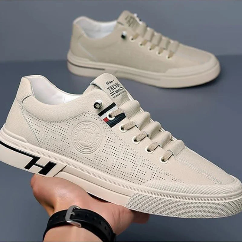 Tênis Masculino Branco de Sola Grossa - Estilo Skate