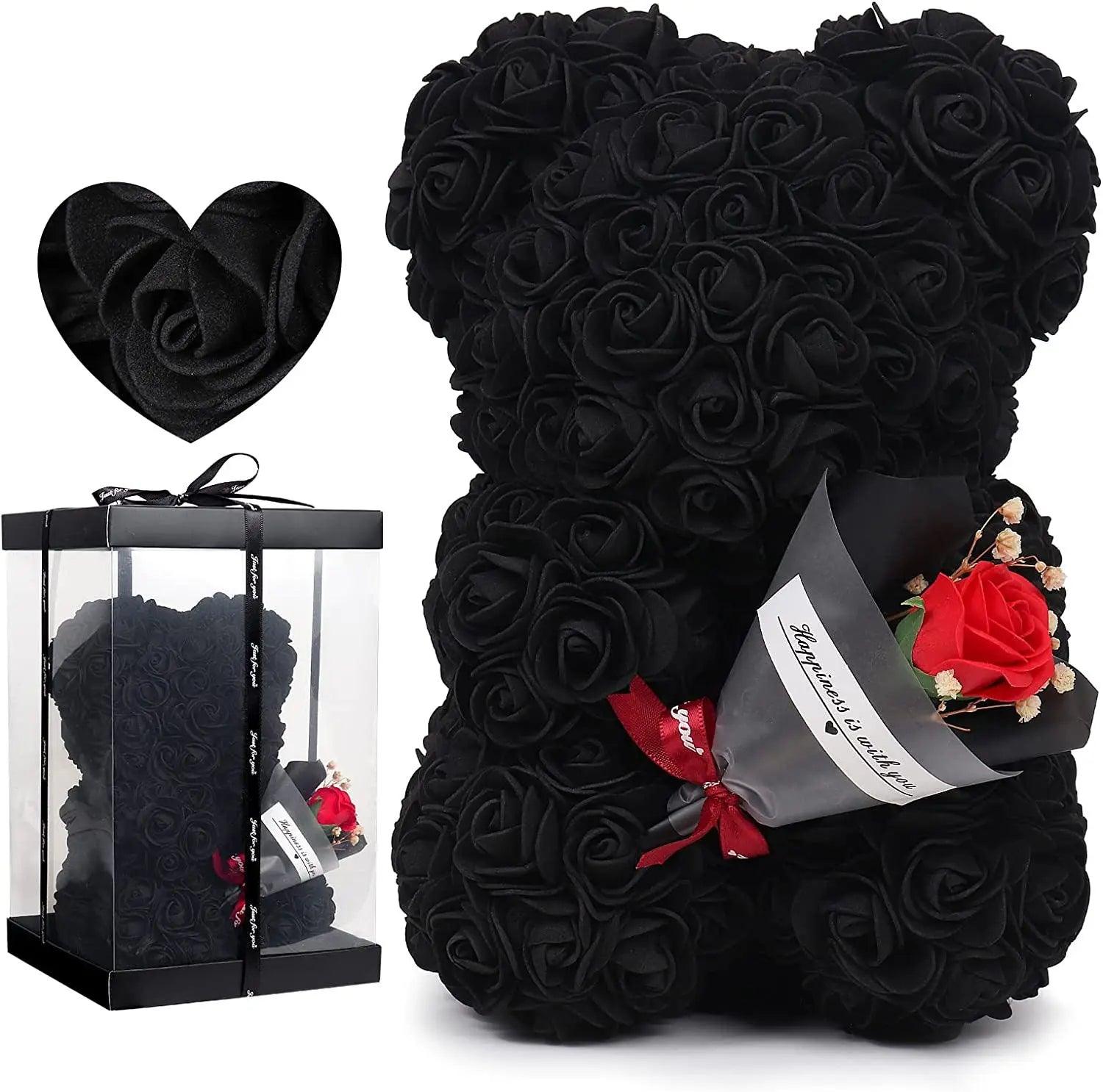 Urso de Rosas com Buquê 24cm – Presente Romântico Criativo