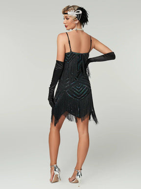 Vestido Gatsby Flapper 1920s com Franjas e Lantejoulas