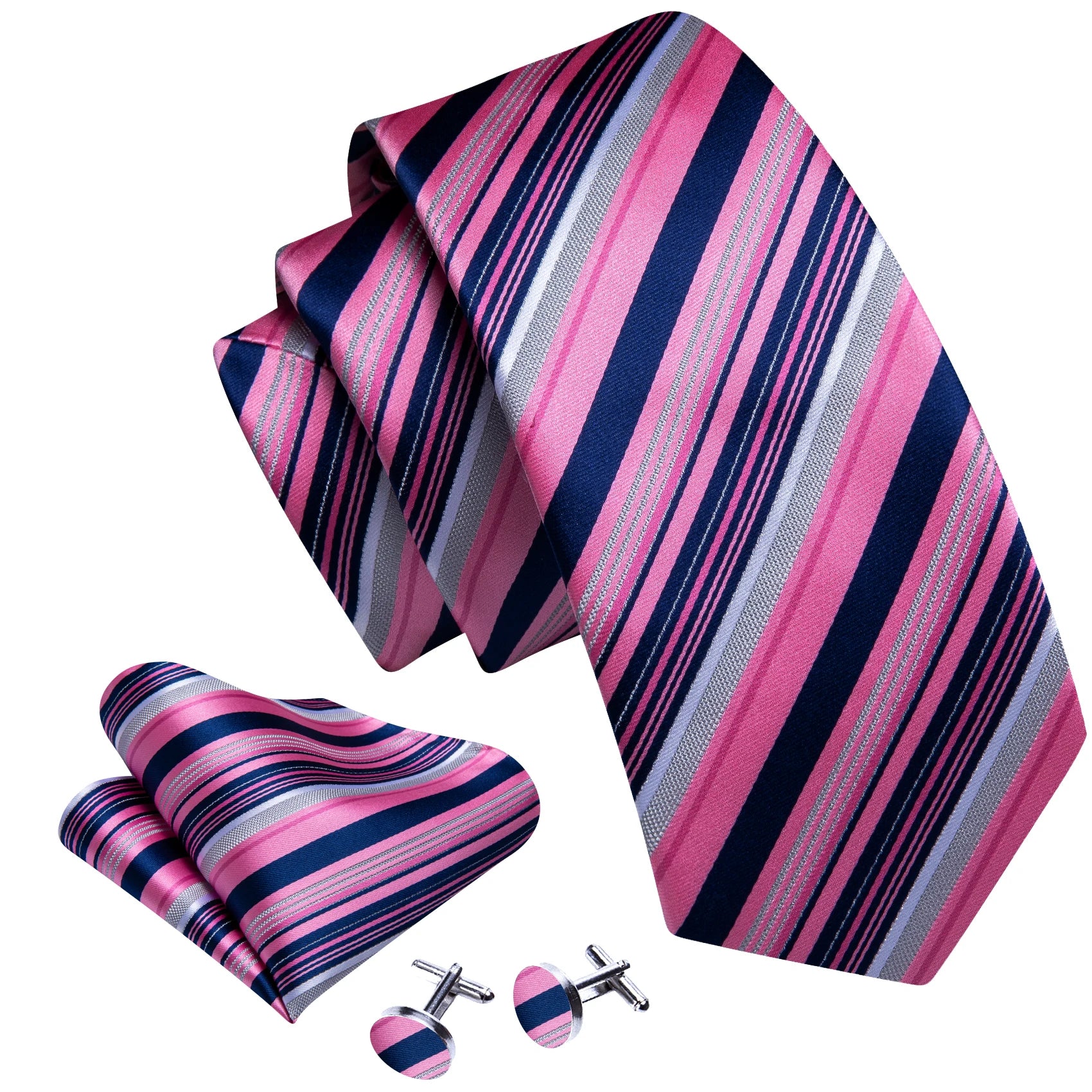 Kit Gravata Social Masculina Premium com Lenço e Abotoaduras Elegantes