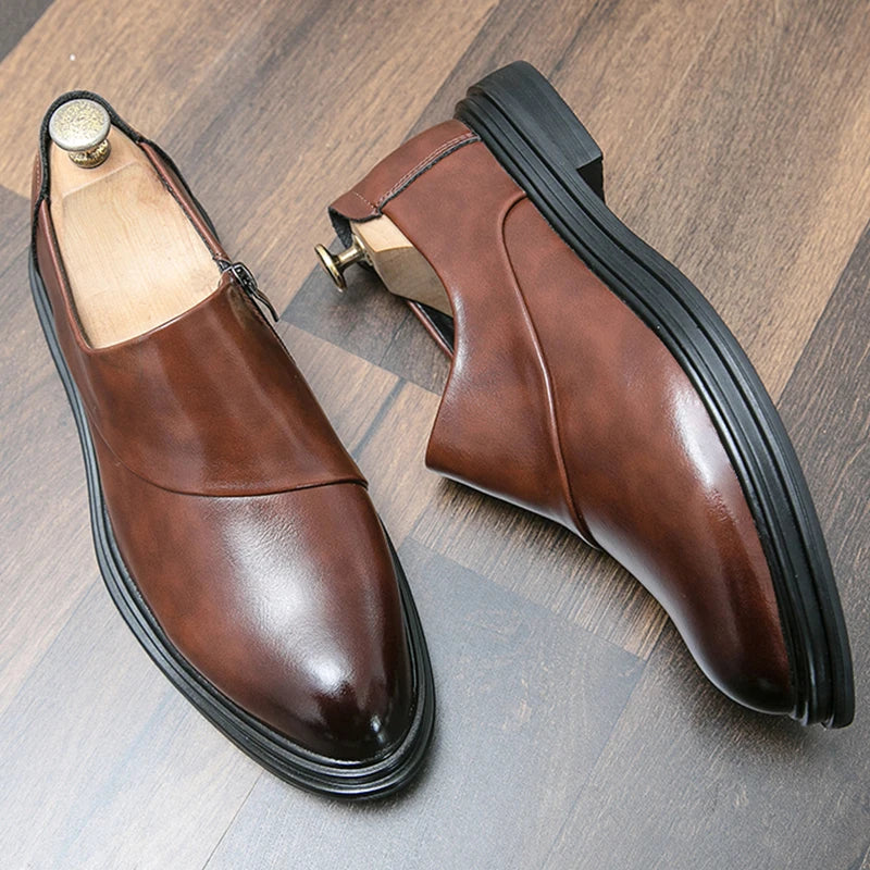 Sapato Social Masculino de Couro PU Estilo Yuppie