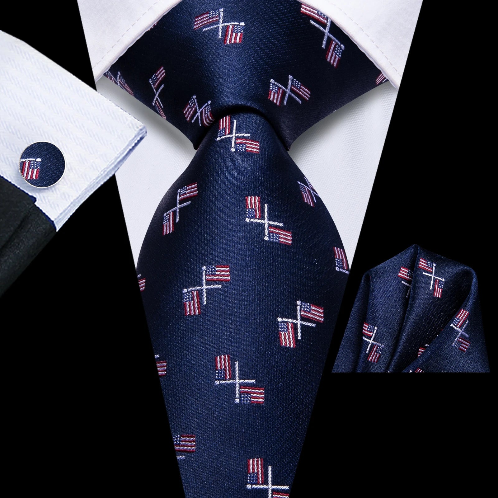Gravata Masculina de Seda Estrela Azul