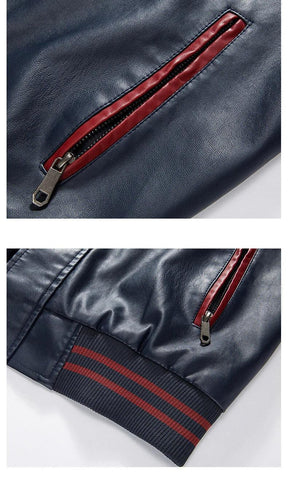 Jaqueta Masculina de Couro PU Zoom