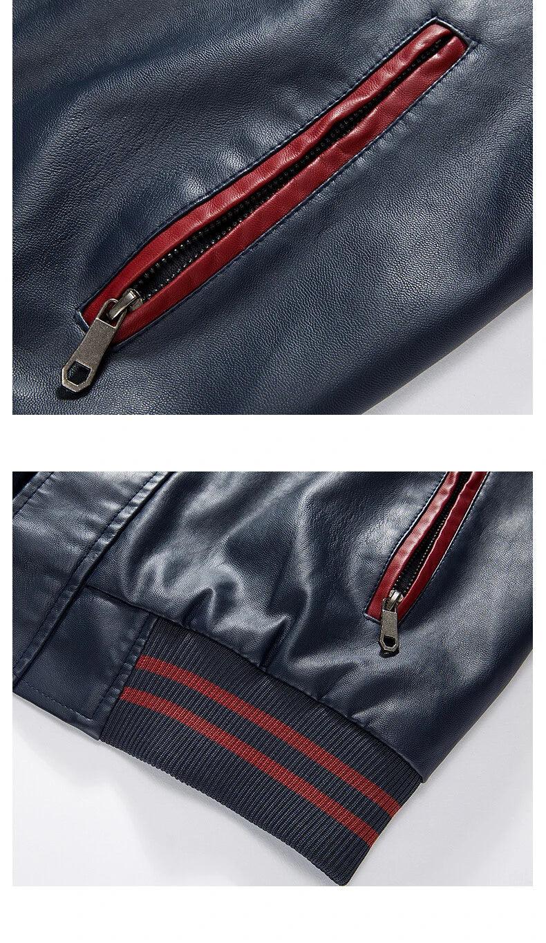 Jaqueta Masculina de Couro PU Zoom