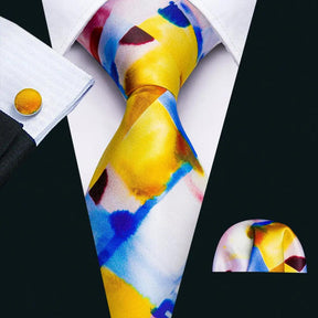 Gravata de Seda com Estampa Dourada Barry.Wang - Elegância Atemporal