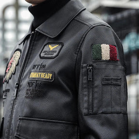 Jaqueta Masculina de Couro Bordado
