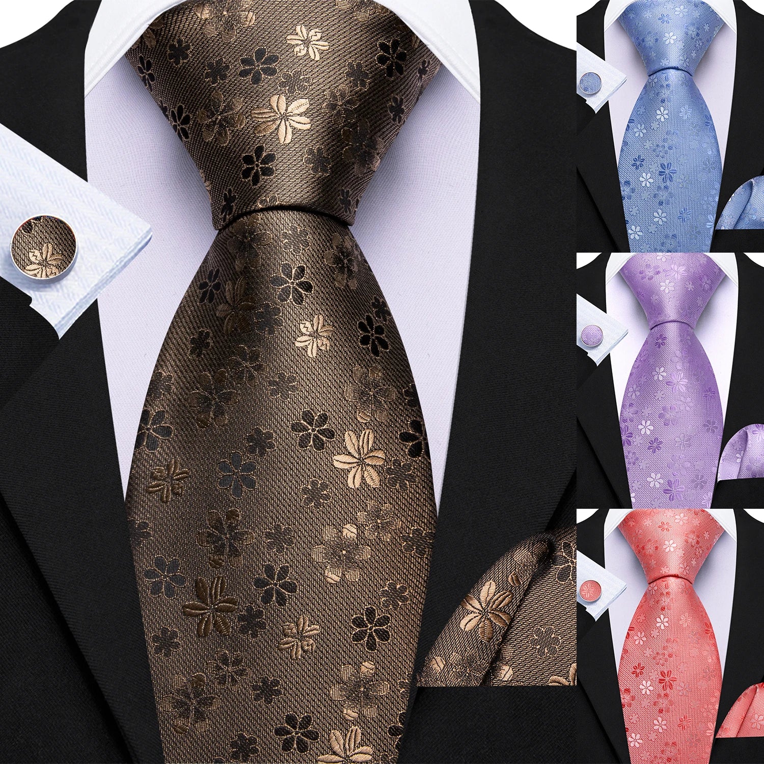 Gravata Masculina de Luxo com Estampa Floral