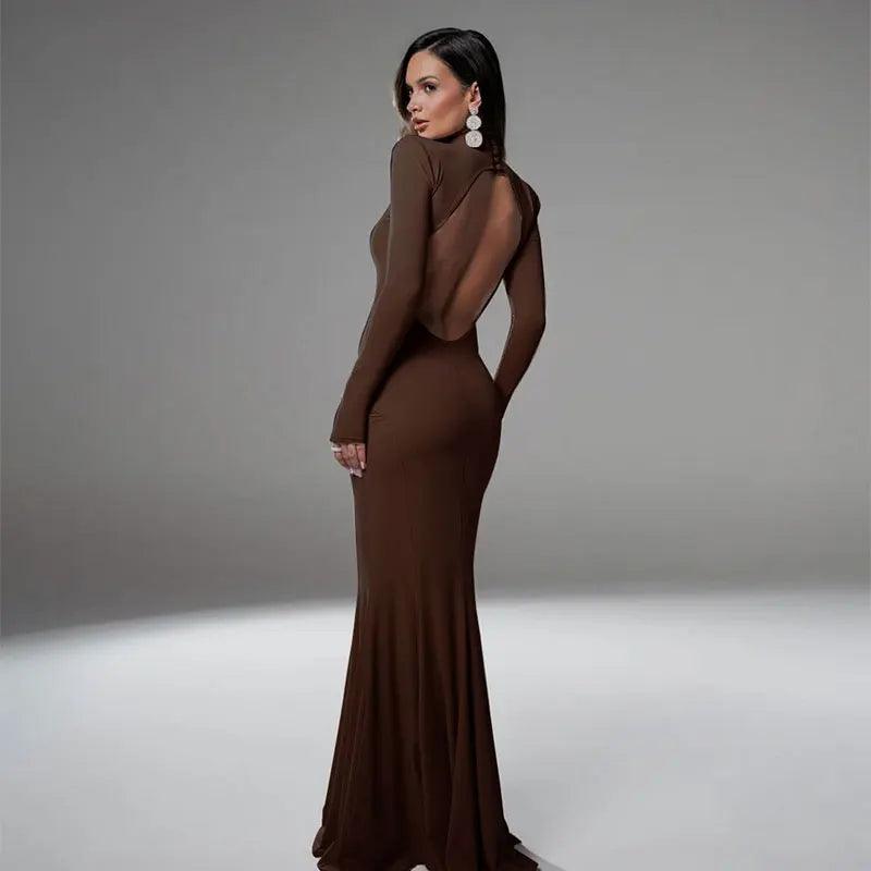 Vestido Feminino Elegante Sem Costas