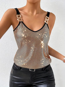 Camisa Regata Feminina com Lantejoulas