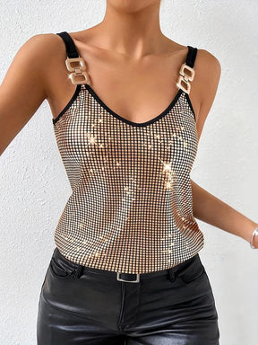 Camisa Regata Feminina com Lantejoulas