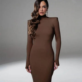 Vestido Feminino Elegante Sem Costas