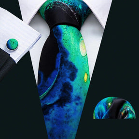 Gravata de Seda com Estampa Dourada Barry.Wang - Elegância Atemporal
