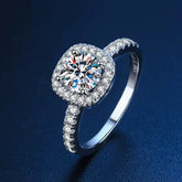 Anel Feminino de Prata Esterlina 925 Real Moissanite