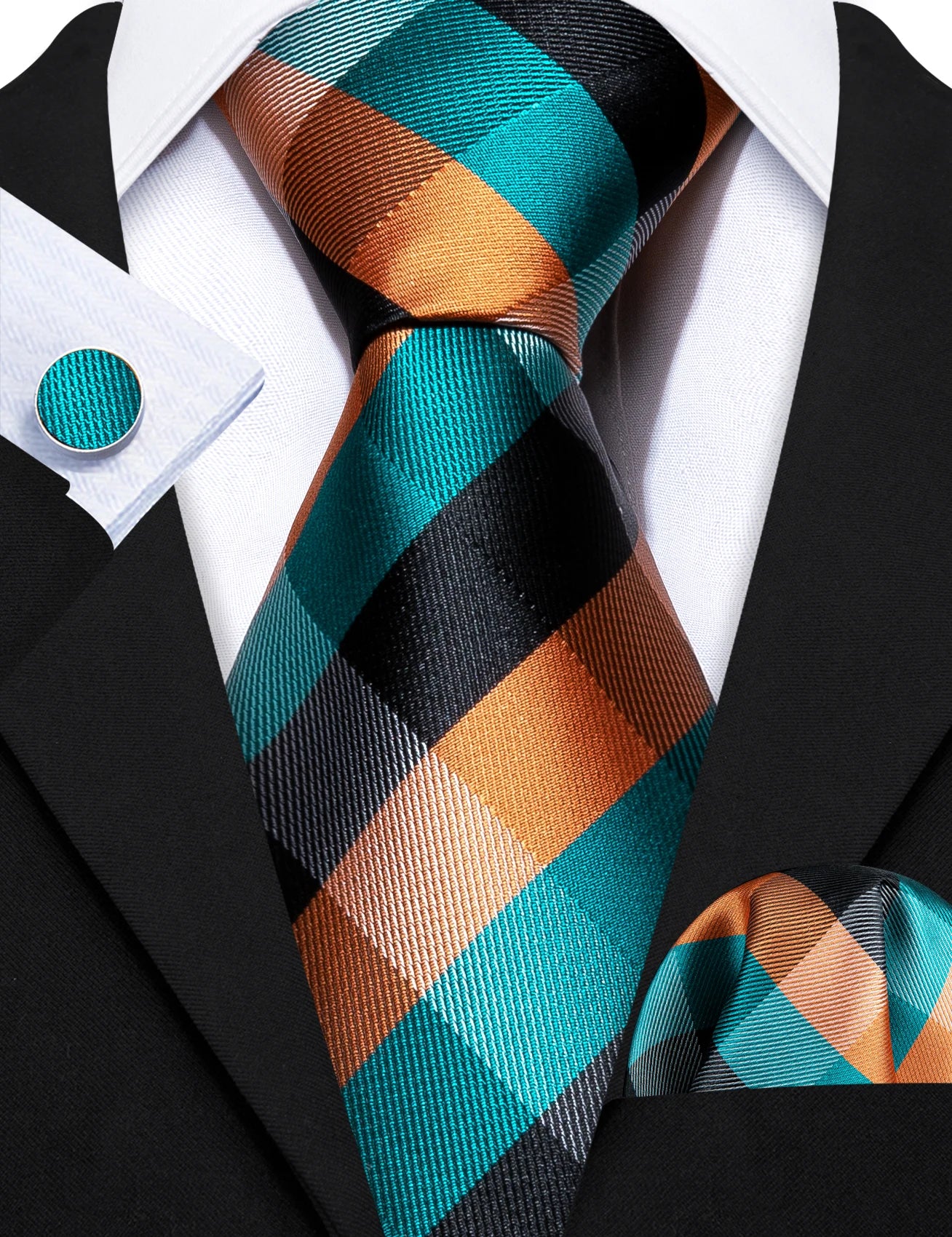 Gravata Masculina Xadrez de Luxo com Acessórios