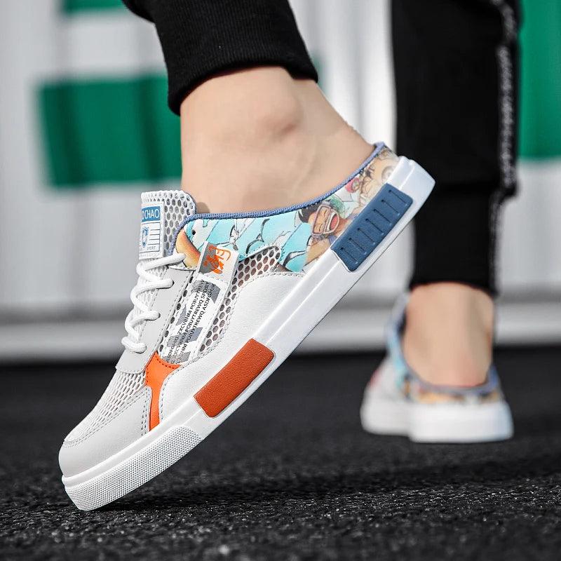 Sandália Masculina de Luxo de Couro Sintético