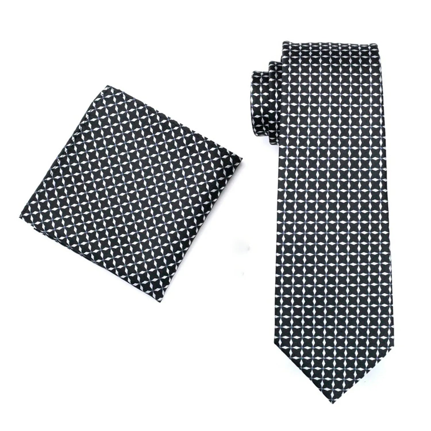 Gravata Masculina Xadrez com Lenço de Bolso