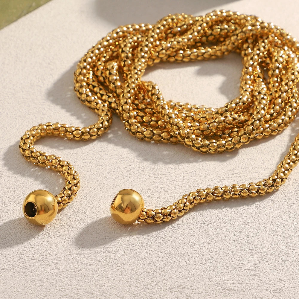 Colar Feminino Dourado Múltiplas Camadas