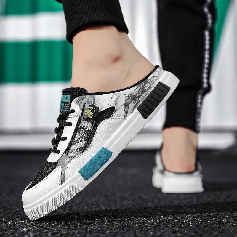 Sandália Masculina de Luxo de Couro Sintético