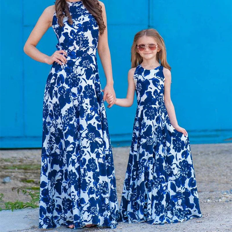 Vestido Longo Tal Mãe e Tal Filha Estampa Floral