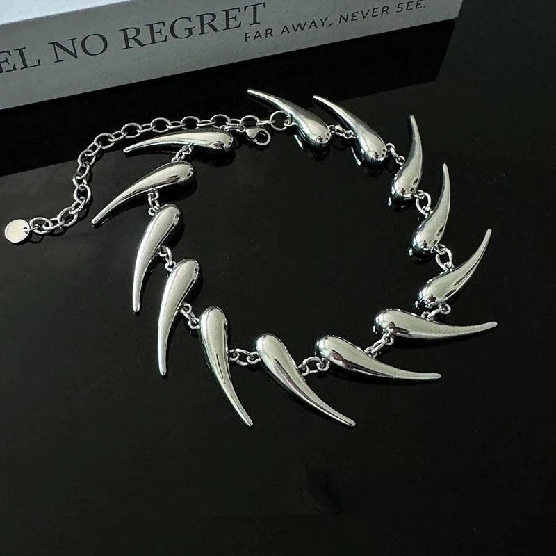 Colar Feminino de Aço Inoxidável Rebite