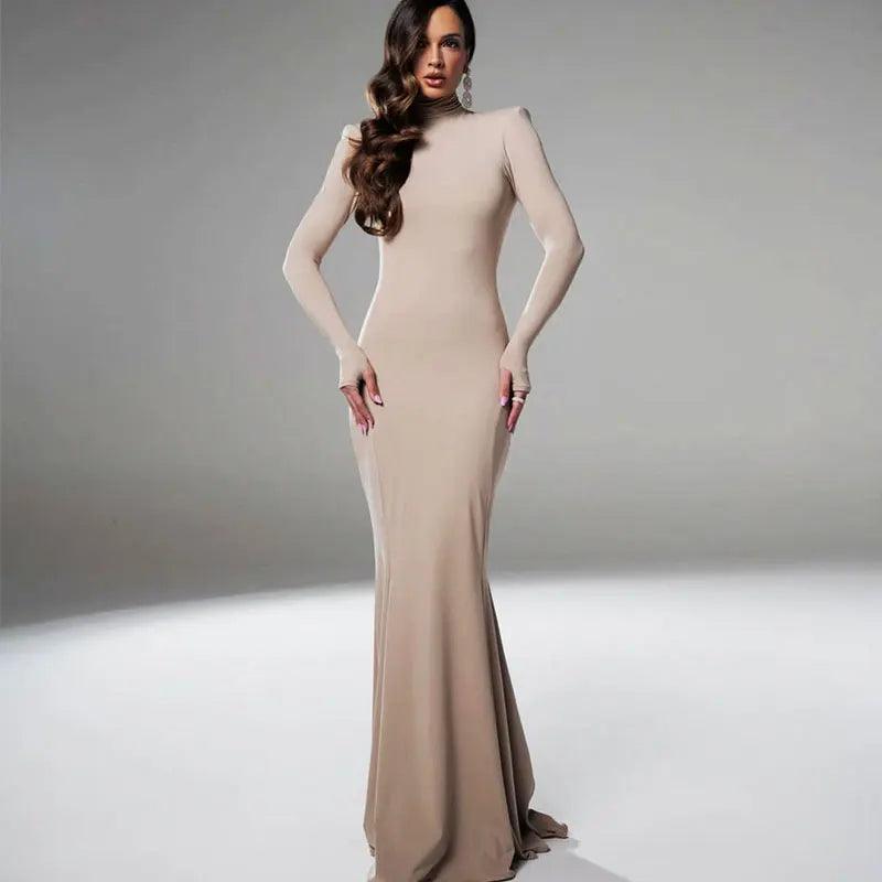 Vestido Feminino Elegante Sem Costas