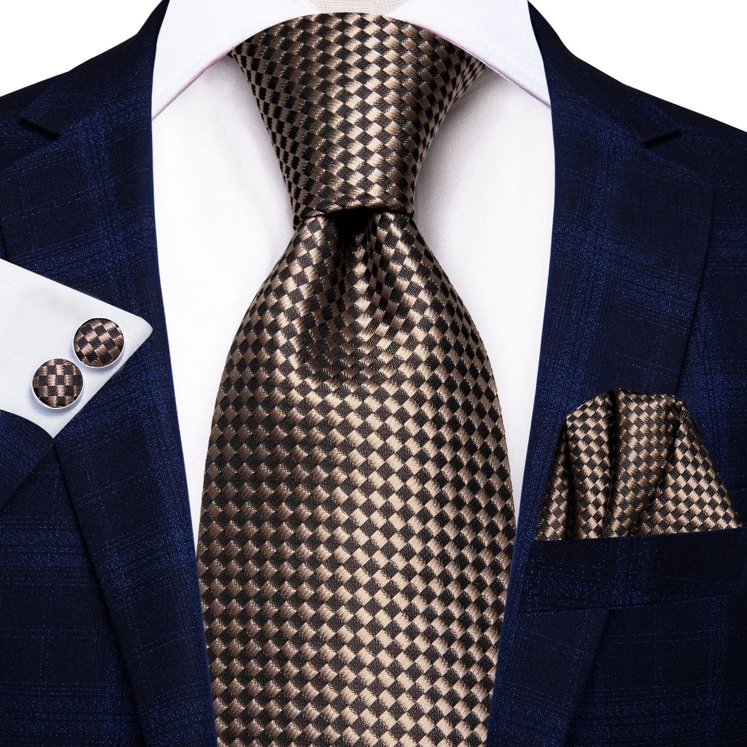 Conjunto de Gravata Masculina Lisa com Acessórios