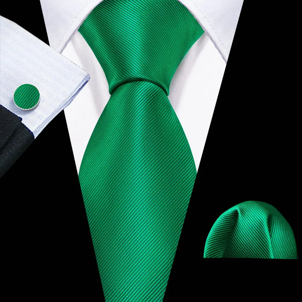 Gravata Masculina de Luxo Verde com Acessórios