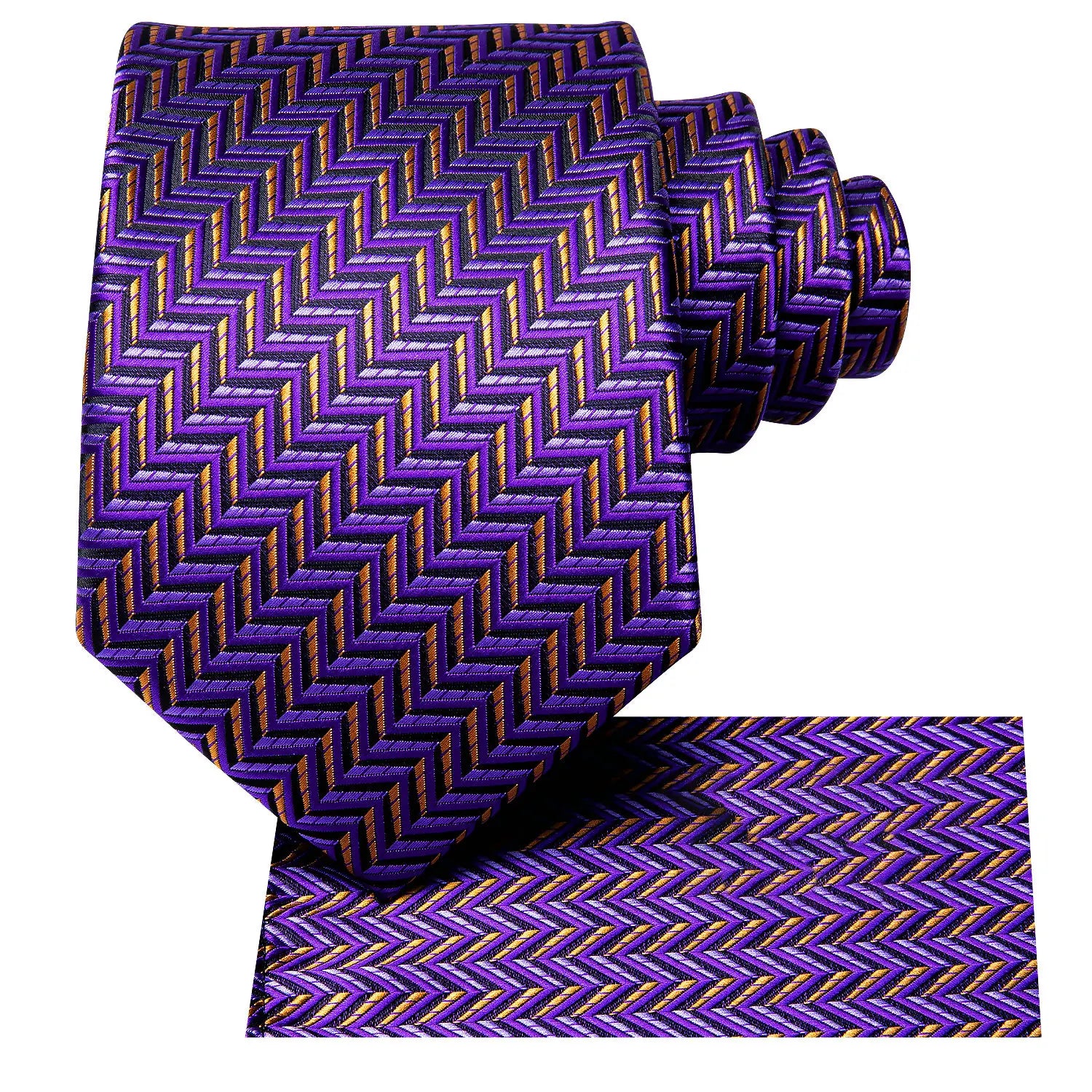 Gravata Masculina de Poliéster Roxo com Lenço de Bolso