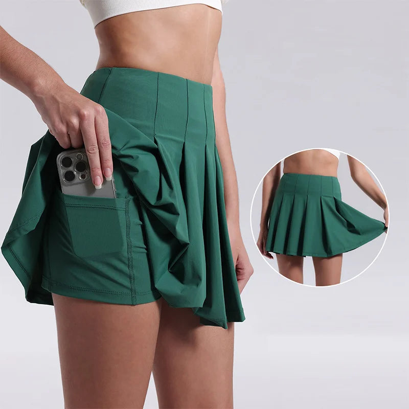 Shorts Esportivos com Bolsos e Plissados