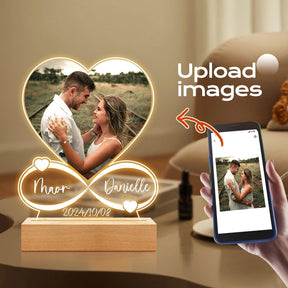 Moldura Personalizada de Foto com LED em Acrílico para Casais