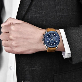 Relógio Masculino BENYAR de Quartzo com Pulseira de Couro