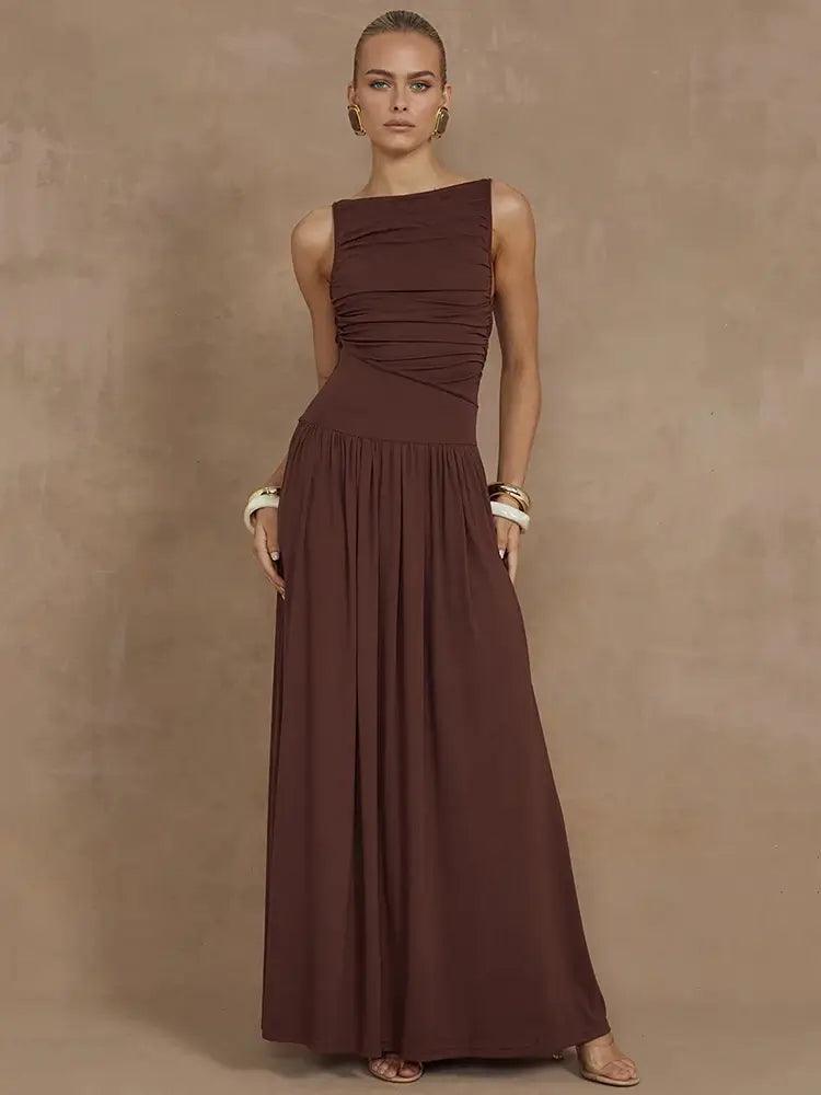 Vestido Longo Feminino Maxi Sem Mangas