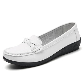 Mocassins de Couro Genuíno Feminino Conforto e Estilo Casual