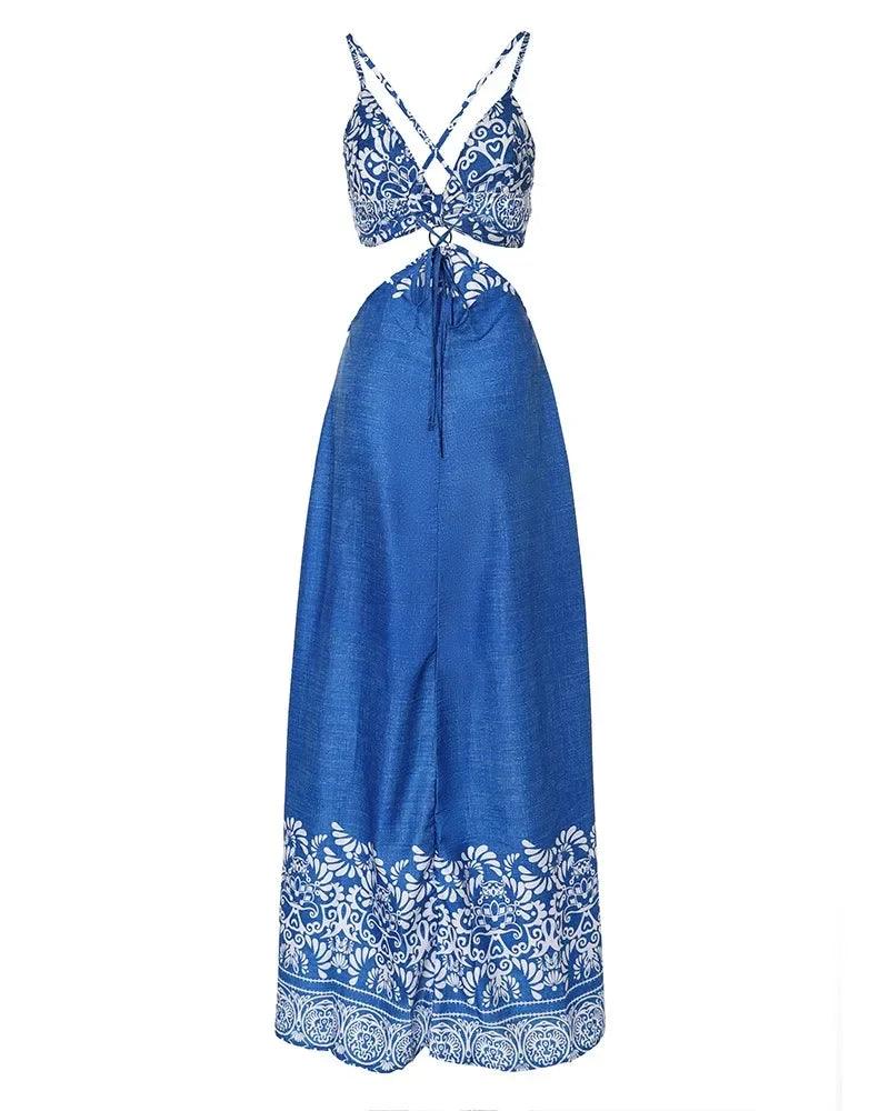 Vestido Maxi Tribal Sem Costas: Elegância e Conforto