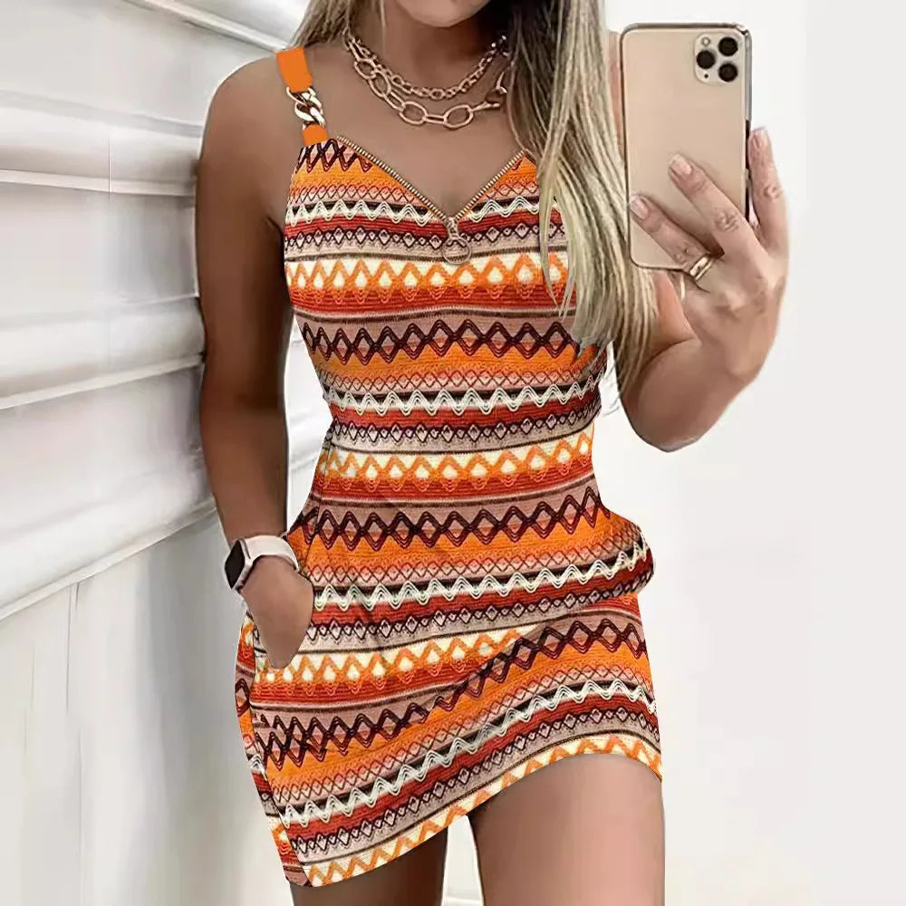 Vestido Feminino Curto Decote em V