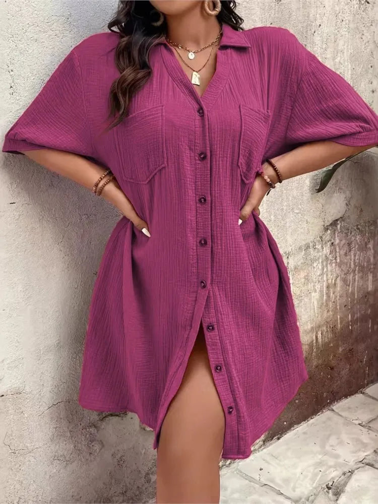 Vestido Camisa Feminino Casual