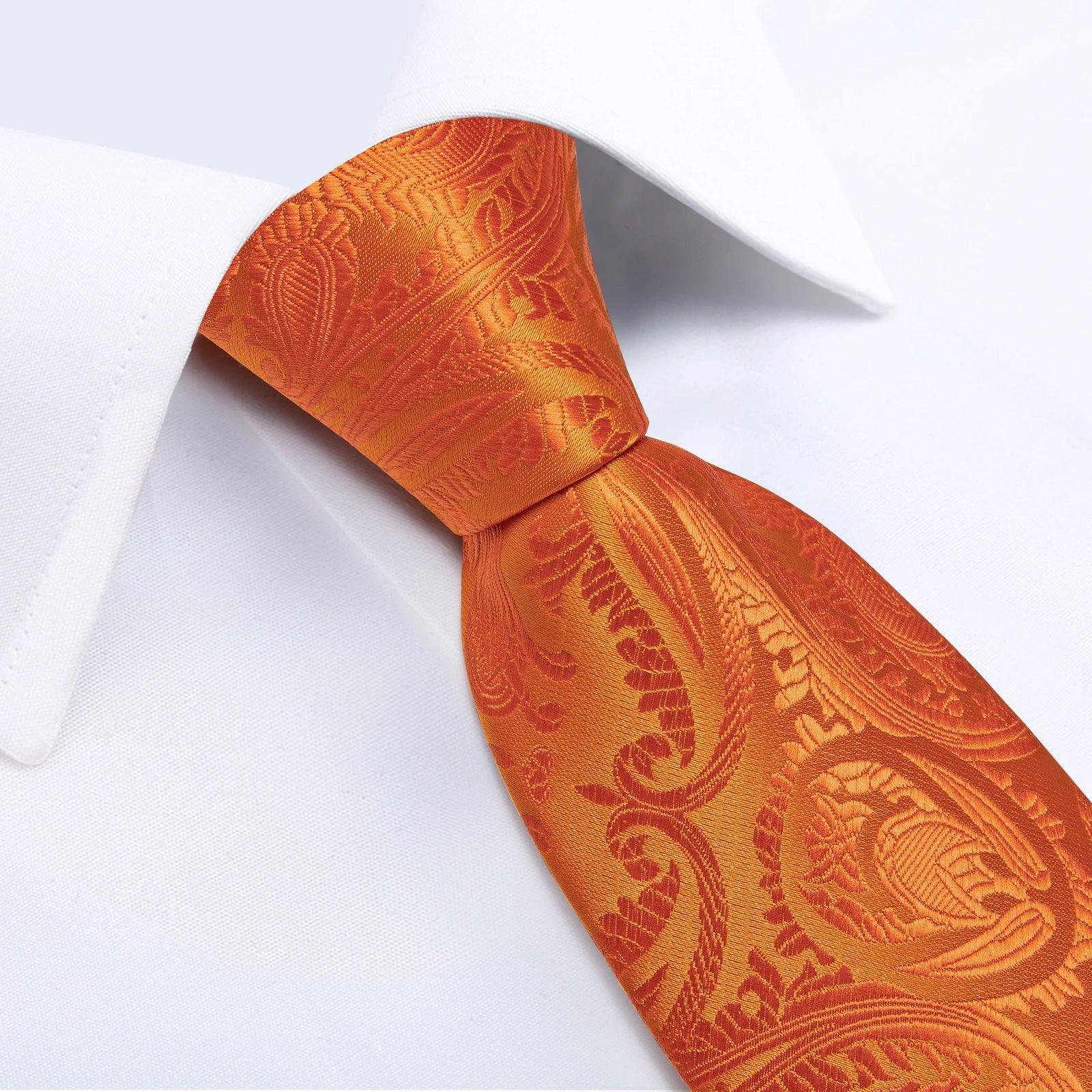Gravata Masculina de Seda de Luxo com Lenço e Abotoaduras