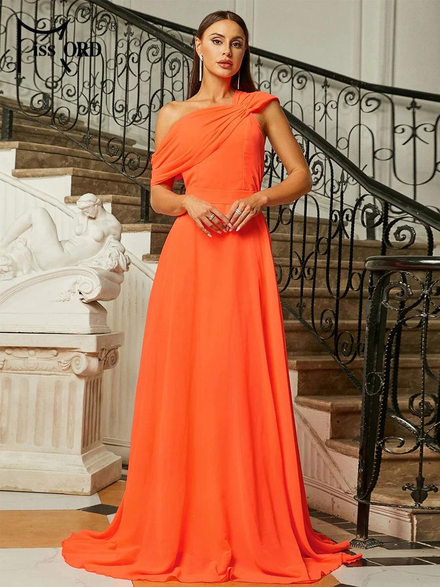 Vestido Assimétrico Laranja Missord - Elegância e Exclusividade