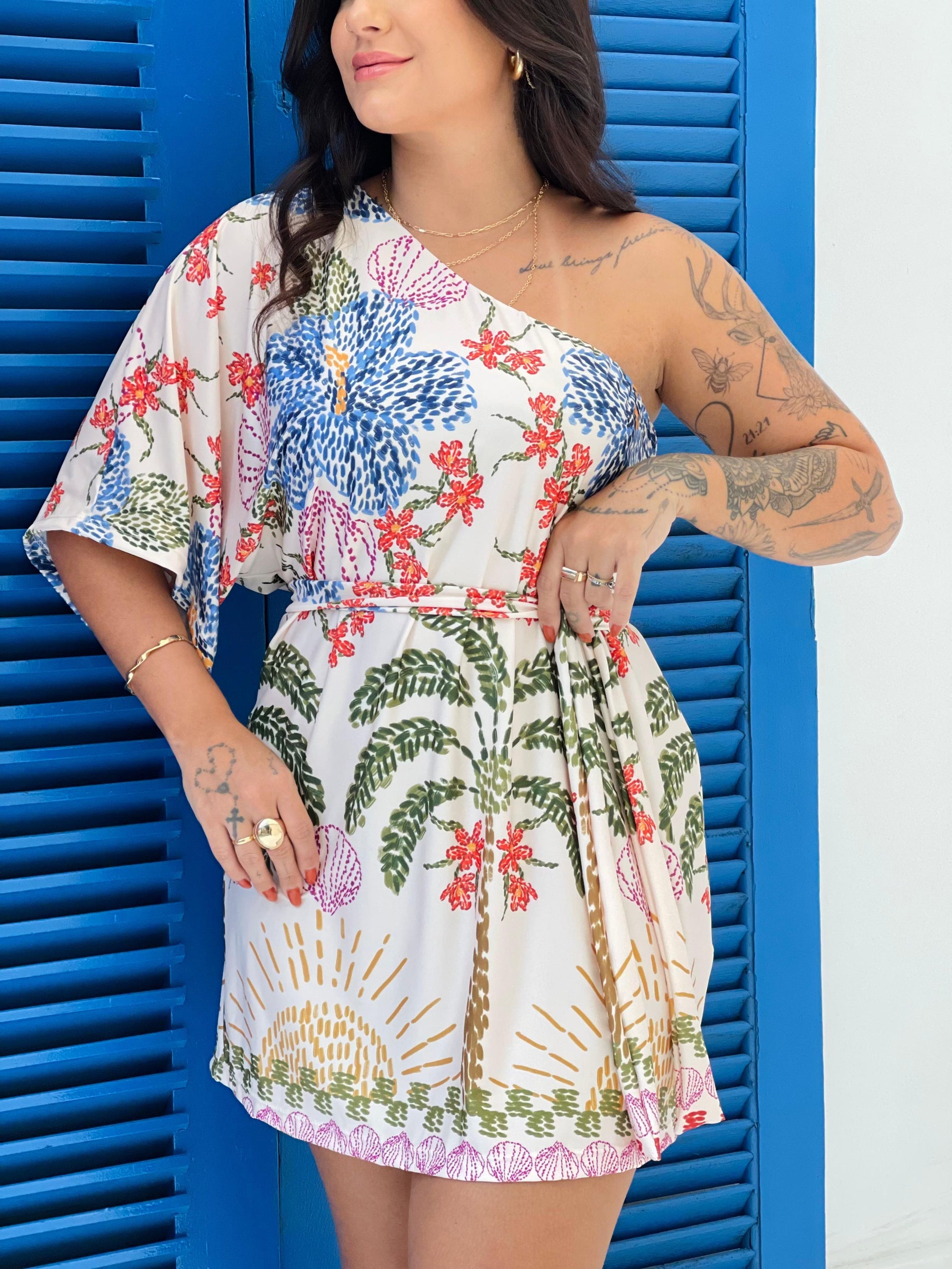 Vestido Lana Jardim Pontilista