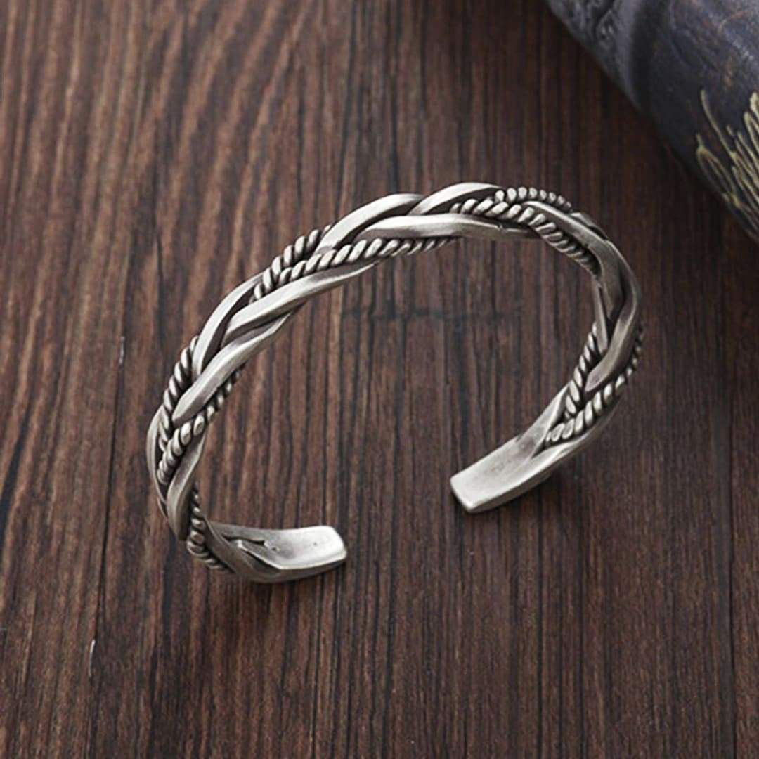 Pulseira MasculinaTrançada de Prata 925