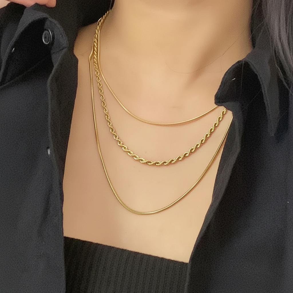 Colar Feminino Espinha de Peixe Banhado a Ouro 18k